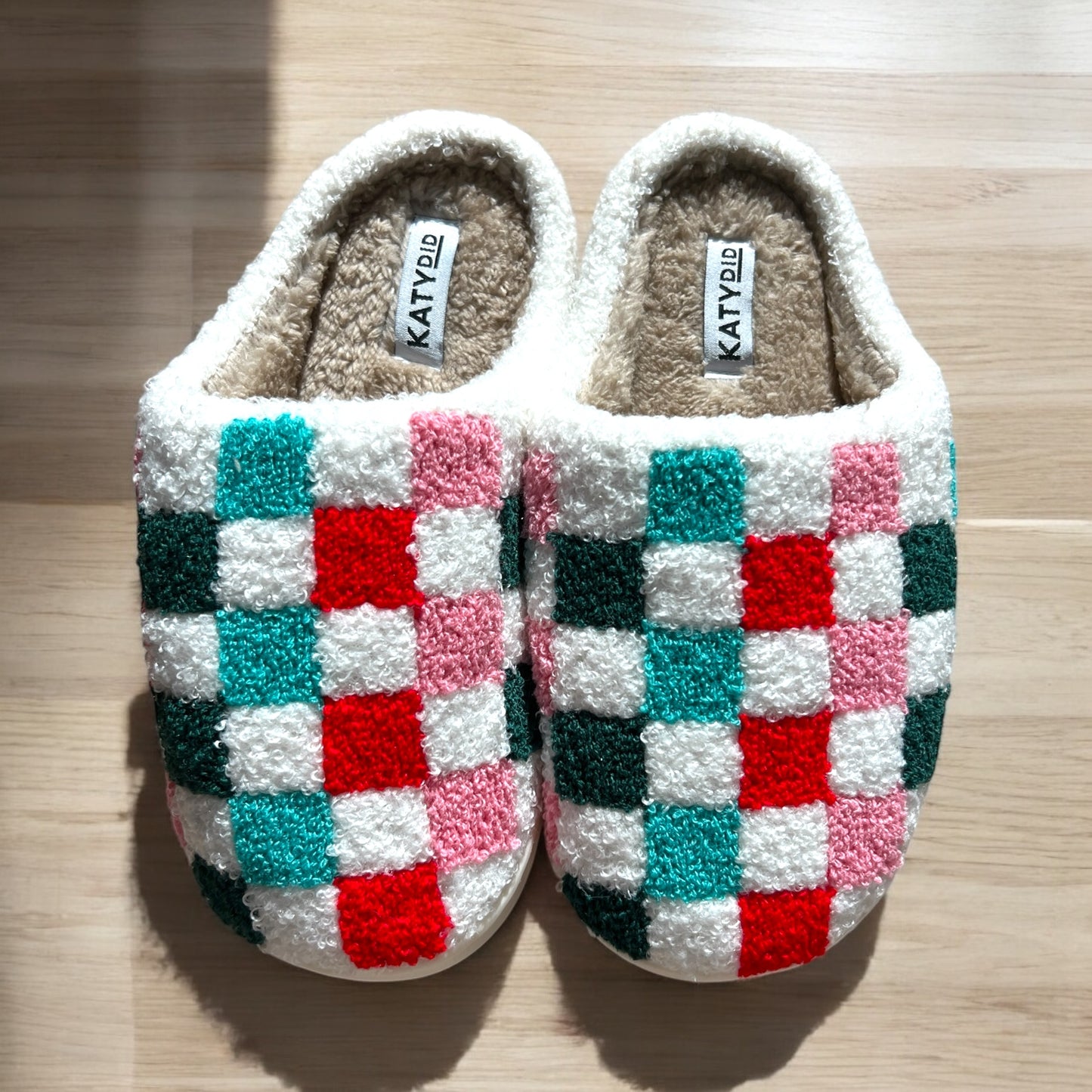 Dark Checkered Slippers