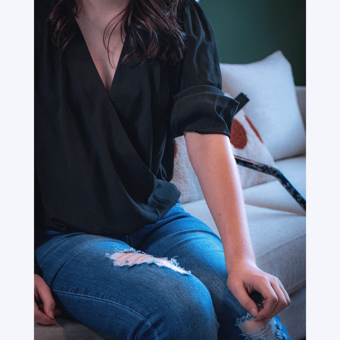 Black Draped Blouse