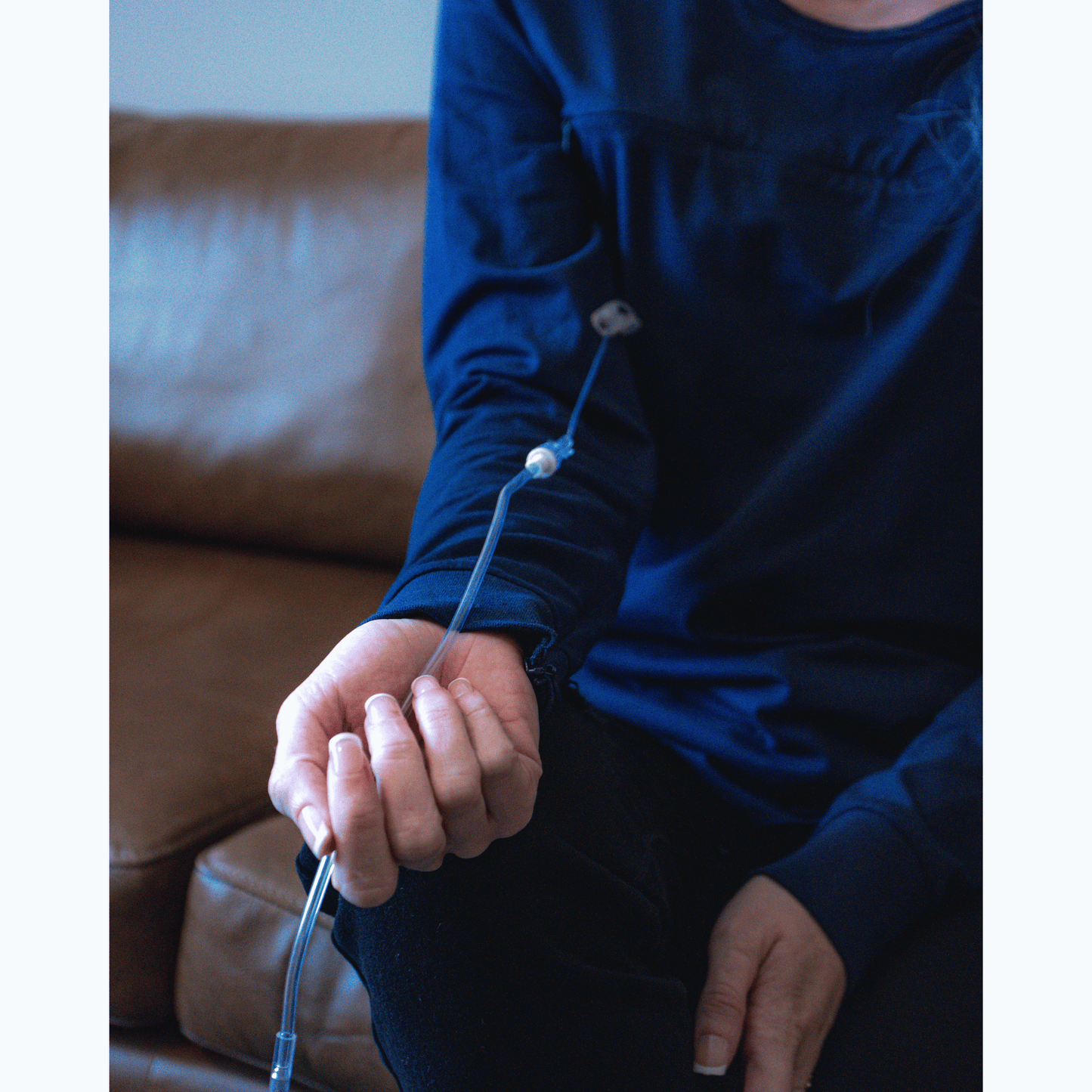 Navy Multi-Access Long Sleeve Scoop Neck Shirt