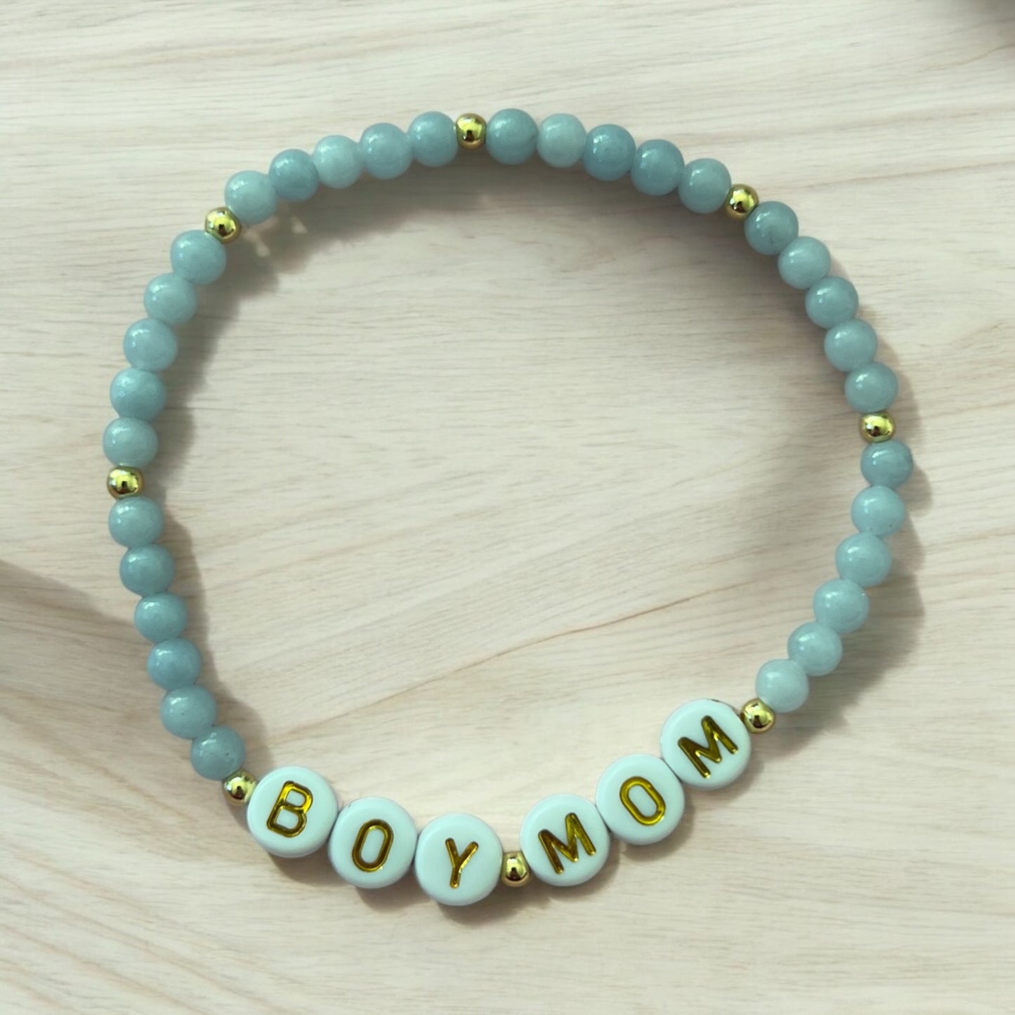 “Boy Mom” Gold Letter Bracelet