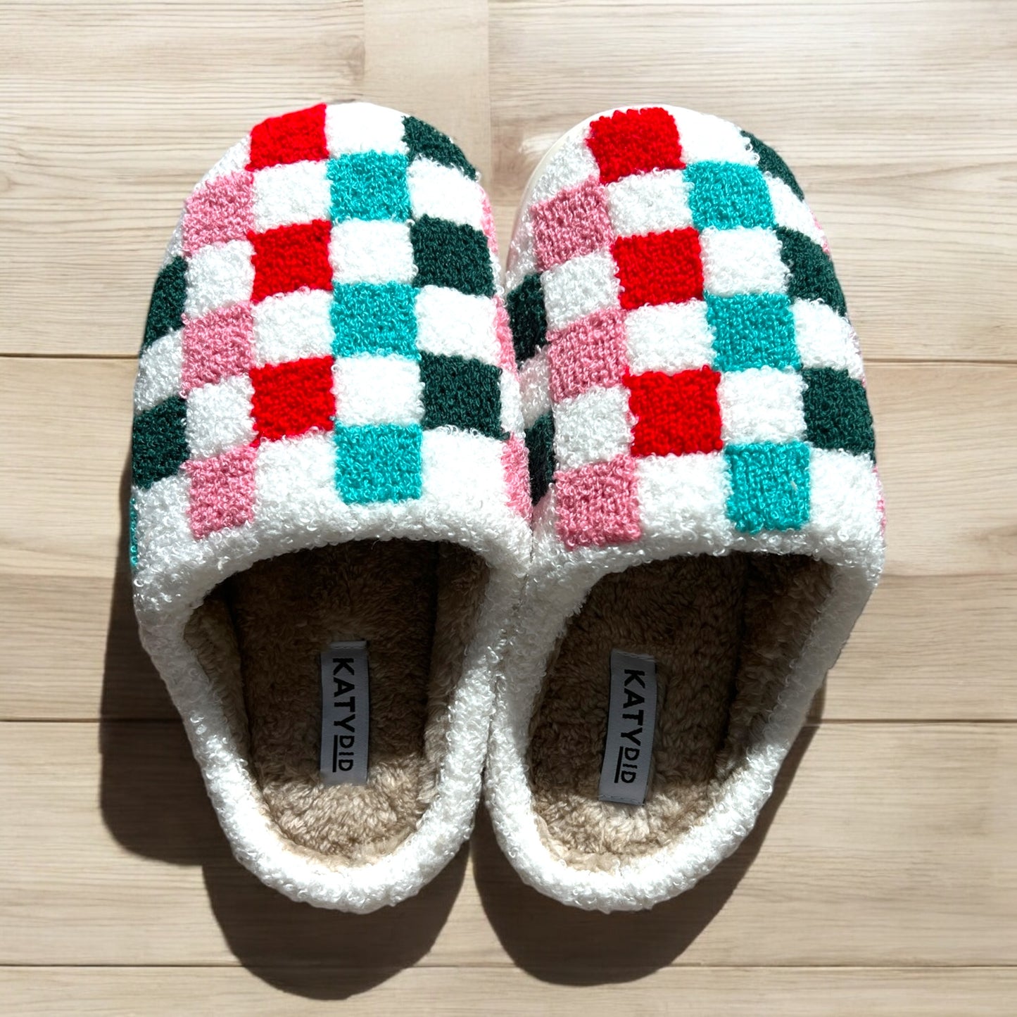 Dark Checkered Slippers