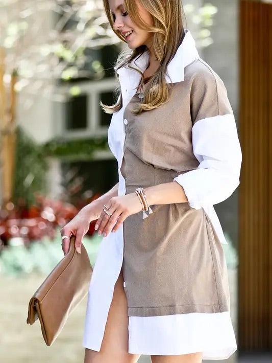 Essex Suede Contrast Dress - Kendrick Line Designs