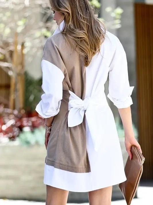 Essex Suede Contrast Dress - Kendrick Line Designs