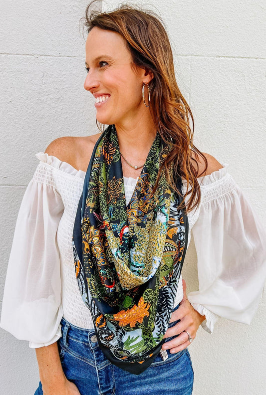 Kenai Printed Silk Scarf - Kendrick Line Designs