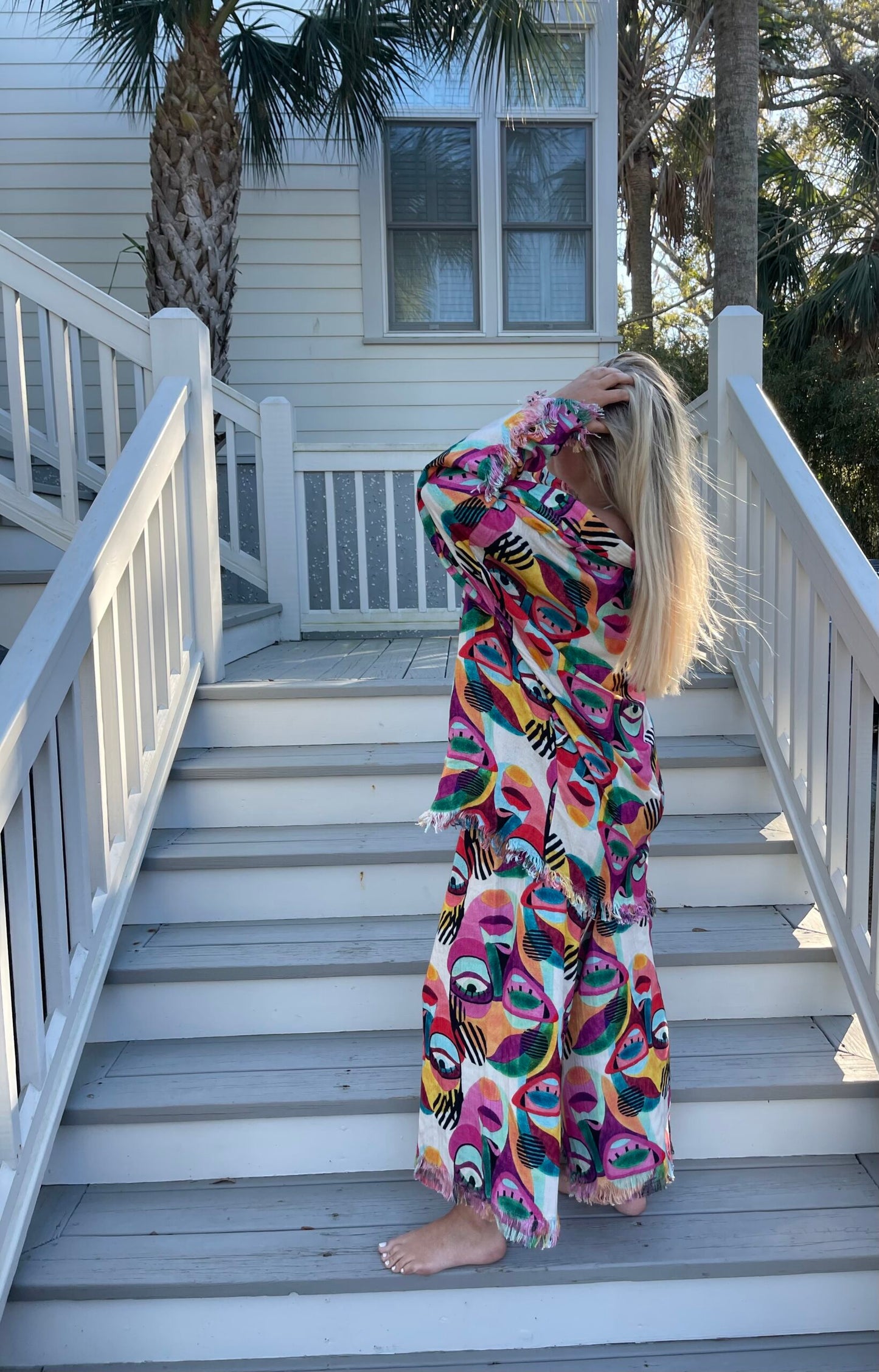 Mosaic Kaftan Robe and Pants