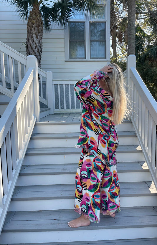 Mosaic Kaftan Robe and Pants