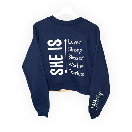 “She is…” Lightweight Cropped Sweatshirt - Kendrick Line Designs