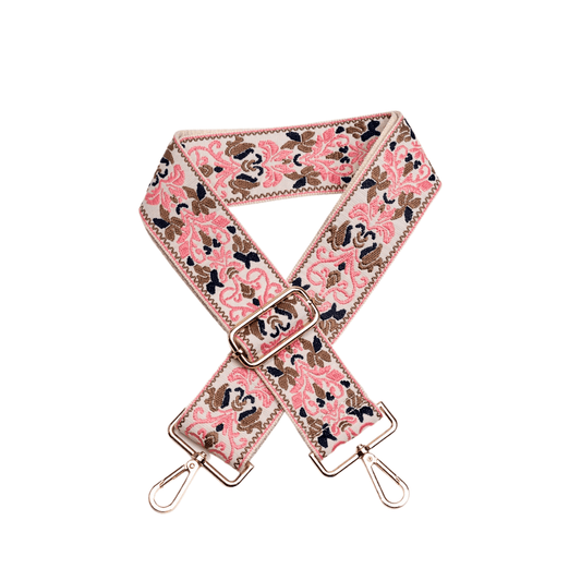 Nashville "Pink Floral" Guitar Strap - Kendrick Line Designs