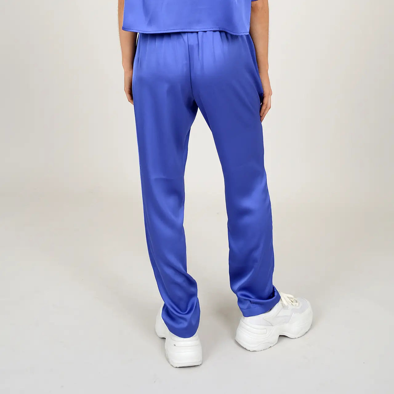 Purple Satin Pull- On Pants- With Pockets - Kendrick Line Designs