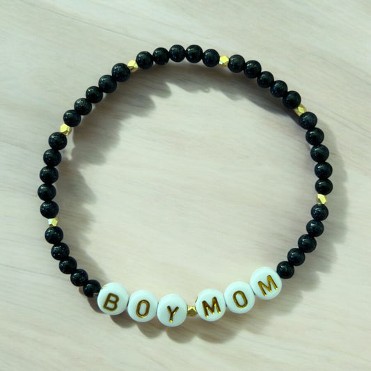 “Boy Mom” Gold Letter Bracelet