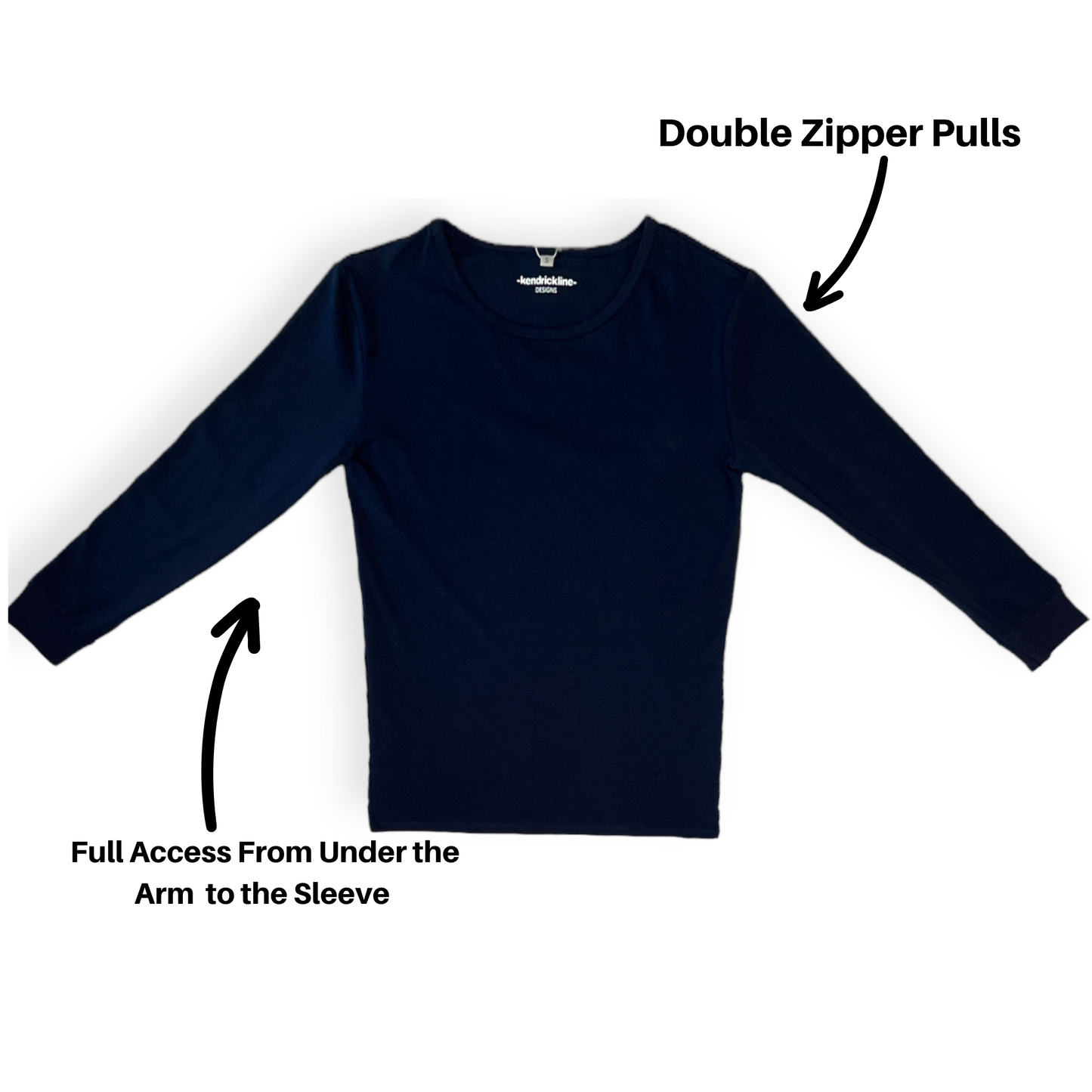 Navy Arm Access Long Sleeve T-Shirt