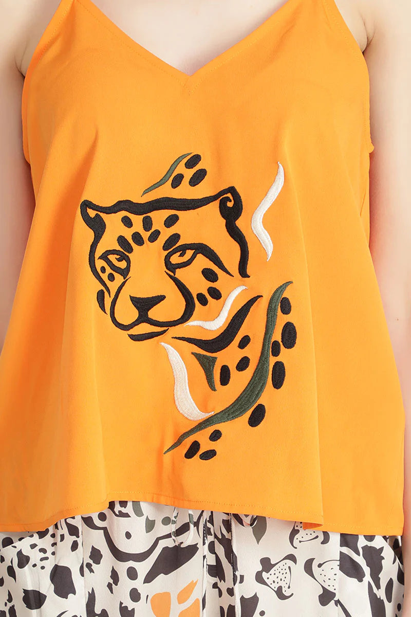 Feisty Orange Cheetah Tank - Kendrick Line Designs