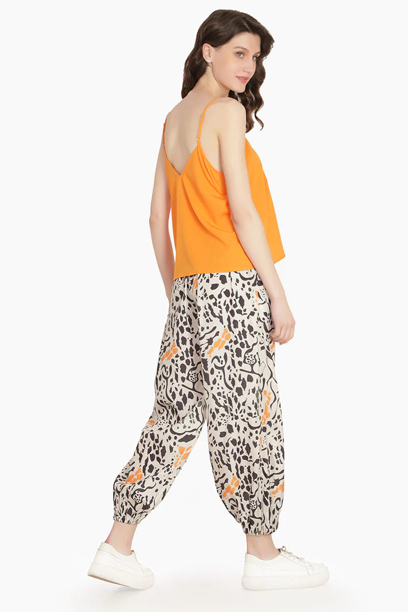 Feisty Orange Cheetah Pants - Kendrick Line Designs