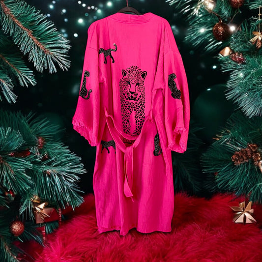 Pink Leopard Kaftan