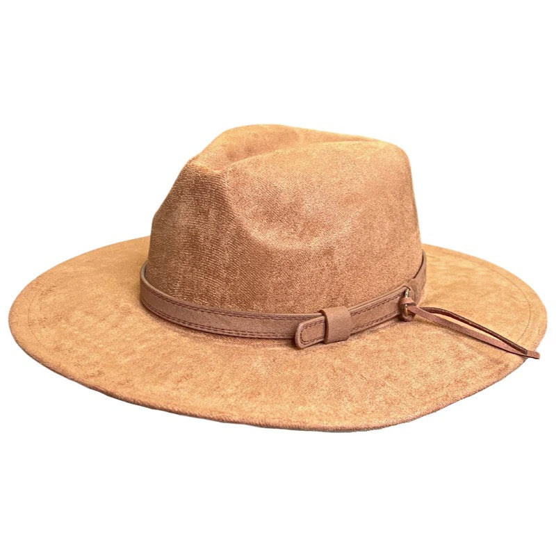 Golden Faux Suede Hat